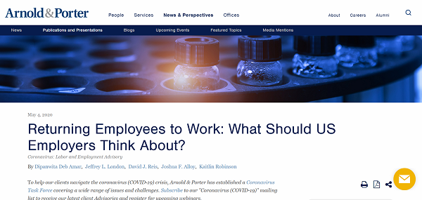Reincorporación de empleados al trabajo: ¿en qué deberían pensar los empleadores de EE. UU.?