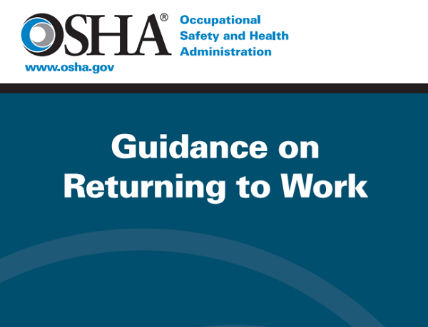 Orientación de OSHA sobre el regreso al trabajo