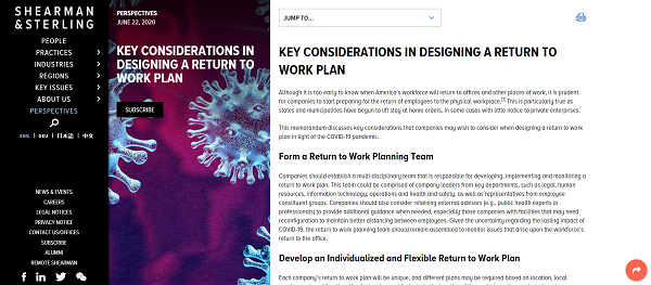 Key Considerations in Designing a Return to Work Plan