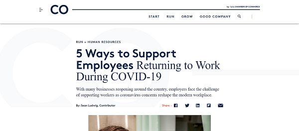 5 Ways to Support Employees Returning to Work During COVID-19