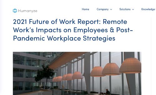 Bericht zur Zukunft der Arbeit 2021 (Humanyze)