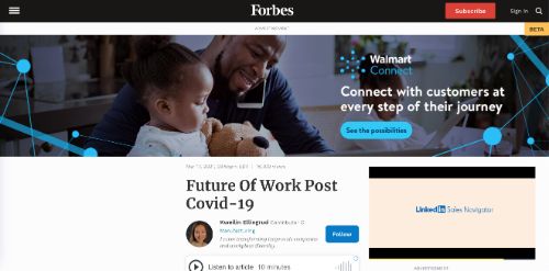 Zukunft der Arbeit nach Covid-19 (Forbes)