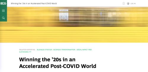 Die 20er Jahre in einer beschleunigten Welt nach COVID (BCG) gewinnen
